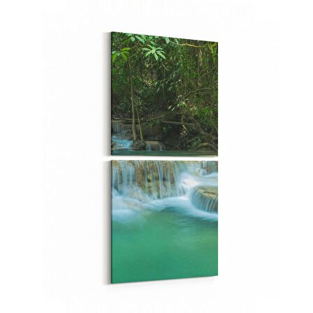 Olla 13957K2D Doğa / Manzara Görseli Kare 2'li Dikey Kanvas Tablo (Ölçü: 30X65)