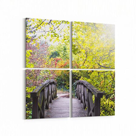 Olla 13276K4 Doğa / Manzara Görseli Kare 4'lü Kanvas Tablo (Ölçü: 145X145)