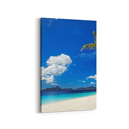 Olla 16403D Kumsal / Sahil Görseli Dikey Kanvas Tablo (Ölçü: 60X90)