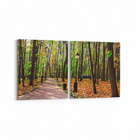 Olla 13549K2Y Doğa / Manzara Görseli Kare 2'li Yatay Kanvas Tablo (Ölçü: 85X40)