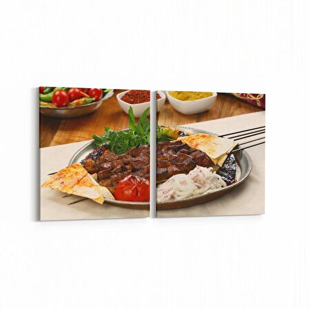 Olla 15063K2Y Gıda Görseli Kare 2'li Yatay Kanvas Tablo (Ölçü: 145X70)