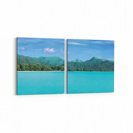 Olla 14200K2Y Doğa / Manzara Görseli Kare 2'li Yatay Kanvas Tablo (Ölçü: 125X60)