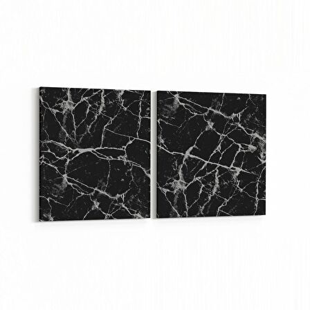 Olla 16662K2Y Mermer Desen Görsel Kare 2'li Yatay Kanvas Tablo (Ölçü: 125X60)
