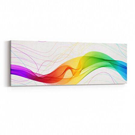 Olla 10065YI Abstract Görsel Yatay İnce Kanvas Tablo (Ölçü: 90X30)
