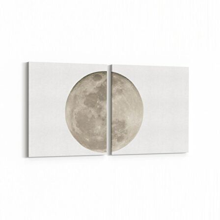 Olla 14796K2Y Gece Gökyüzü Görseli Kare 2'li Yatay Kanvas Tablo (Ölçü: 85X40)