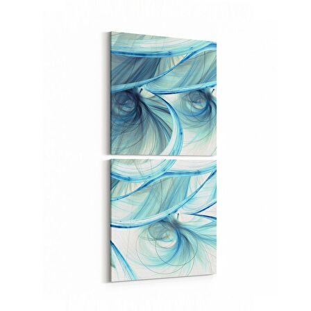 Olla 10322K2D Abstract Görsel Kare 2'li Dikey Kanvas Tablo (Ölçü: 30X65)
