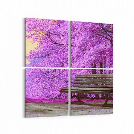 Olla 13914K4 Doğa / Manzara Görseli Kare 4'lü Kanvas Tablo (Ölçü: 145X145)