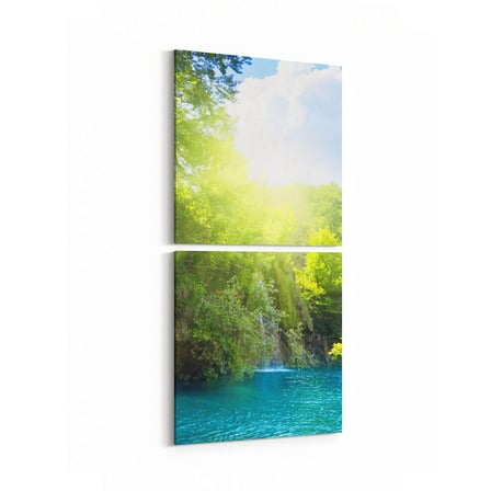 Olla 13752K2D Doğa / Manzara Görseli Kare 2'li Dikey Kanvas Tablo (Ölçü: 30X65)