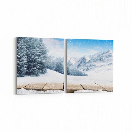 Olla 14077K2Y Doğa / Manzara Görseli Kare 2'li Yatay Kanvas Tablo (Ölçü: 85X40)