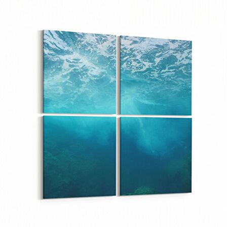Olla 12869K4 Deniz / Okyanus Görseli Kare 4'lü Kanvas Tablo (Ölçü: 145X145)
