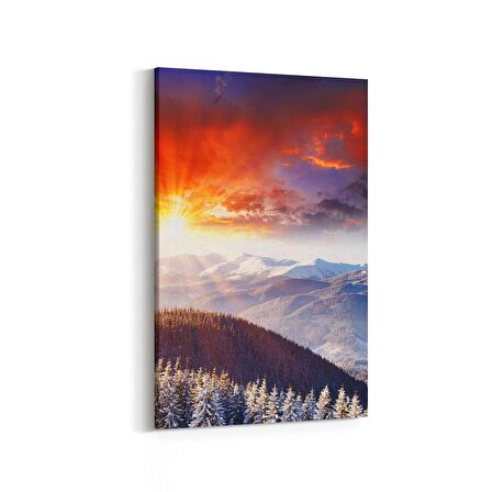 Olla 16081D Günbatımı Görseli Dikey Kanvas Tablo (Ölçü: 60X90)