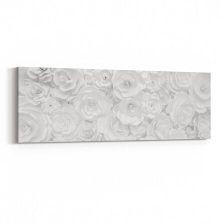Olla 11618YI Çiçek Görseli Yatay İnce Kanvas Tablo (Ölçü: 90X30)
