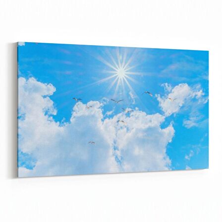 Olla 15717Y Gökyüzü Bulut Görseli  Yatay Kanvas Tablo (Ölçü: 90X60)