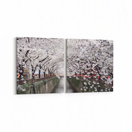 Olla 13418K2Y Doğa / Manzara Görseli Kare 2'li Yatay Kanvas Tablo (Ölçü: 125X60)