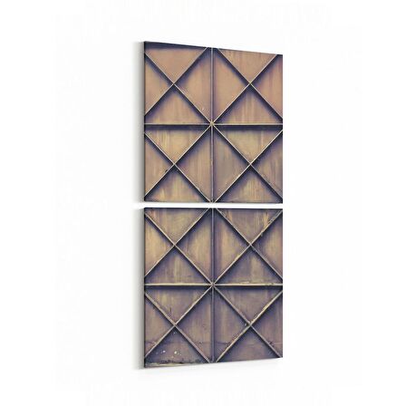 Olla 10036K2D Abstract 3 Boyut Görsel Kare 2'li Dikey Kanvas Tablo (Ölçü: 30X65)