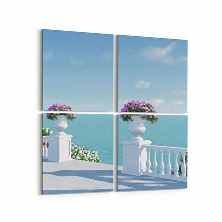 Olla 14376K4 Doğa / Manzara Görseli Kare 4'lü Kanvas Tablo (Ölçü: 145X145)