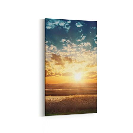 Olla 15938DD Günbatımı Görseli Dikey Dar Kanvas Tablo (Ölçü: 40X80)