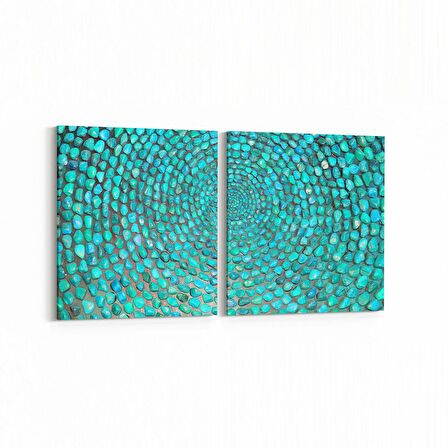 Olla 10297K2Y Abstract Görsel Kare 2'li Yatay Kanvas Tablo (Ölçü: 125X60)