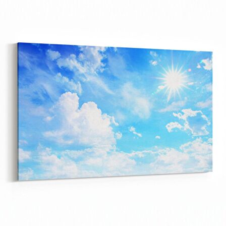 Olla 15451Y Gökyüzü Bulut Görseli  Yatay Kanvas Tablo (Ölçü: 90X60)