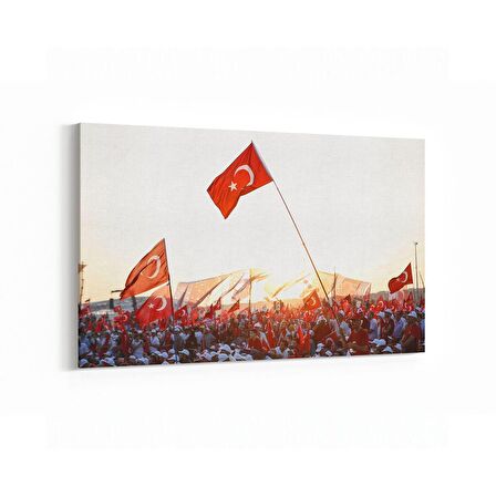 Olla 17568Y Türk Bayrağı Görseli Yatay Kanvas Tablo (Ölçü: 150X100)