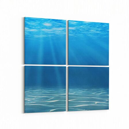 Olla 12904K4 Deniz / Okyanus Görseli Kare 4'lü Kanvas Tablo (Ölçü: 65X65)