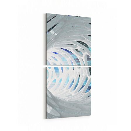Olla 10235K2D Abstract Girdap Görsel Kare 2'li Dikey Kanvas Tablo (Ölçü: 30X65)