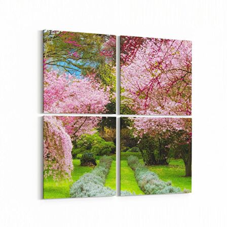 Olla 13895K4 Doğa / Manzara Görseli Kare 4'lü Kanvas Tablo (Ölçü: 145X145)