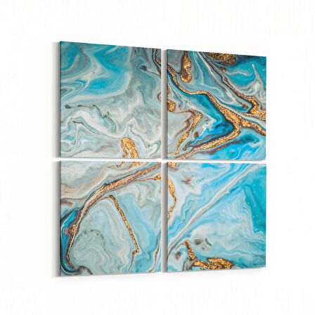 Olla 16735K4 Mermer Desen Görsel Kare 4'lü Kanvas Tablo (Ölçü: 65X65)