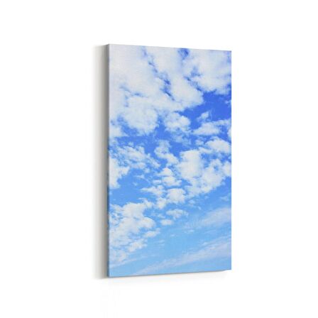 Olla 15568DD Gökyüzü Bulut Görseli  Dikey Dar Kanvas Tablo (Ölçü: 60X120)