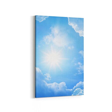 Olla 15743D Gökyüzü Bulut Görseli  Dikey Kanvas Tablo (Ölçü: 100X150)