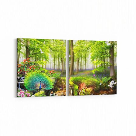 Olla 13600K2Y Doğa / Manzara Görseli Kare 2'li Yatay Kanvas Tablo (Ölçü: 125X60)