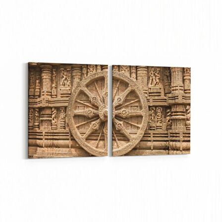 Olla 16256K2Y Heykel / Sanat Görseli Kare 2'li Yatay Kanvas Tablo (Ölçü: 145X70)