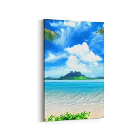 Olla 16579D Kumsal / Sahil Görseli Dikey Kanvas Tablo (Ölçü: 60X90)