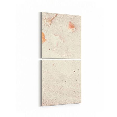 Olla 16558K2D Kumsal / Sahil Görseli Kare 2'li Dikey Kanvas Tablo (Ölçü: 30X65)