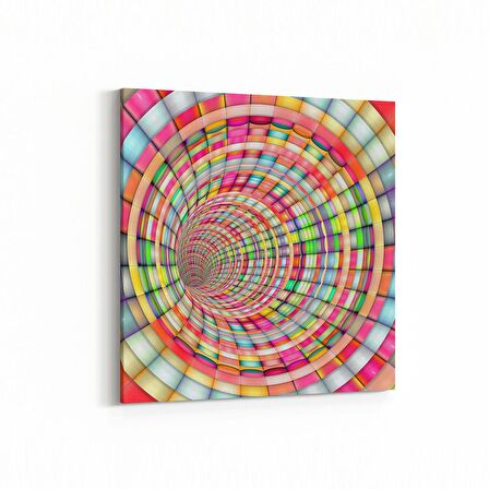 Olla 10237K Abstract Girdap Görsel Kare Kanvas Tablo (Ölçü: 25X25)