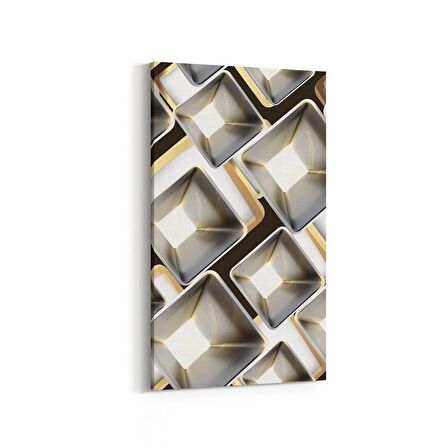 Olla 14961DD Geometrik Desen Görseli Dikey Dar Kanvas Tablo (Ölçü: 40X80)
