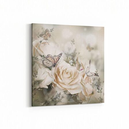 Olla 11726K Orkide Çiçek Görseli Kare Kanvas Tablo (Ölçü: 30X30)