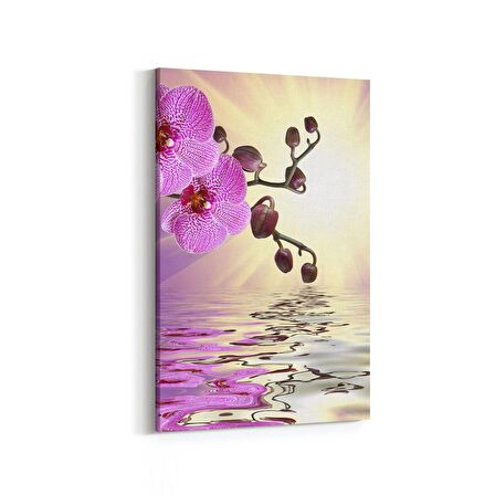 Olla 11759D Orkide Çiçek Görseli Dikey Kanvas Tablo (Ölçü: 60X90)