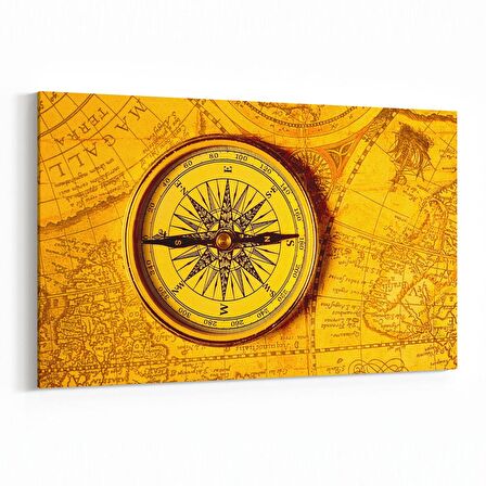 Olla 16245Y Harita Görseli Yatay Kanvas Tablo (Ölçü: 30X20)