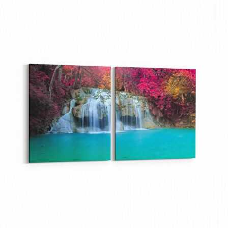 Olla 13801K2Y Doğa / Manzara Görseli Kare 2'li Yatay Kanvas Tablo (Ölçü: 85X40)