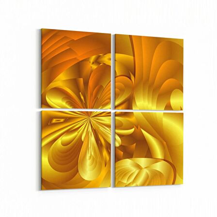Olla 10416K4 Abstract Görsel Kare 4'lü Kanvas Tablo (Ölçü: 65X65)