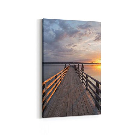 Olla 16097D Günbatımı Görseli Dikey Kanvas Tablo (Ölçü: 60X90)