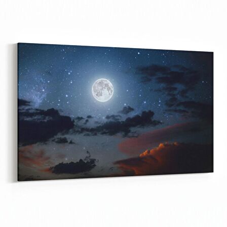 Olla 14781Y Gece Gökyüzü Görseli Yatay Kanvas Tablo (Ölçü: 45X30)