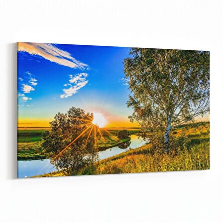 Olla 15973Y Günbatımı Görseli Yatay Kanvas Tablo (Ölçü: 90X60)