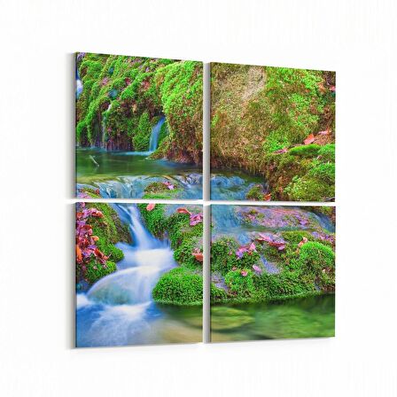 Olla 14374K4 Doğa / Manzara Görseli Kare 4'lü Kanvas Tablo (Ölçü: 145X145)