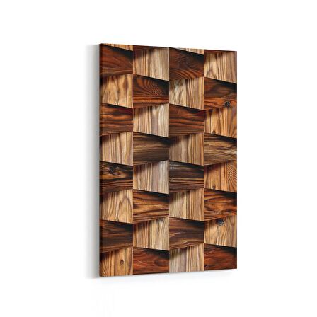 Olla 12016D Ahşap Desen Görseli Dikey Kanvas Tablo (Ölçü: 100X150)