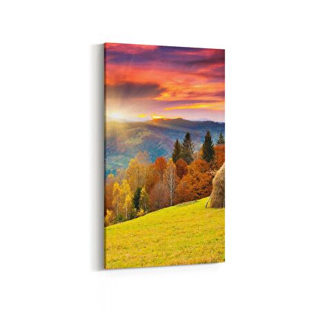 Olla 15918DD Günbatımı Görseli Dikey Dar Kanvas Tablo (Ölçü: 60X120)