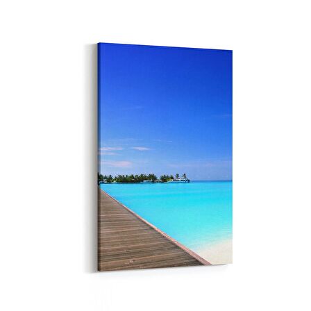 Olla 16521D Kumsal / Sahil Görseli Dikey Kanvas Tablo (Ölçü: 100X150)