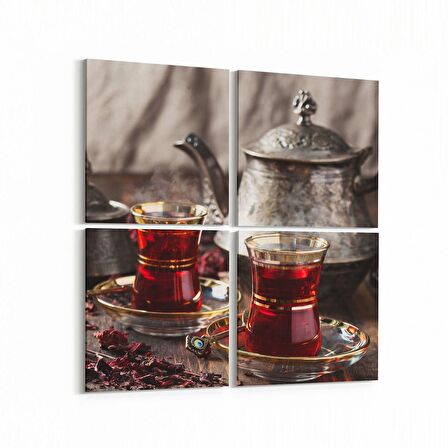 Olla 15137K4 Gıda Görseli Kare 4'lü Kanvas Tablo (Ölçü: 65X65)
