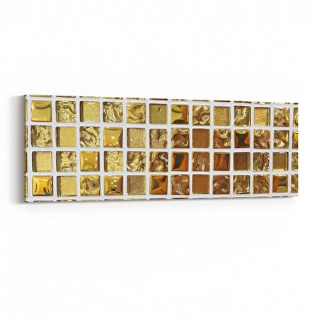 Olla 10305YI Abstract Görsel Yatay İnce Kanvas Tablo (Ölçü: 90X30)